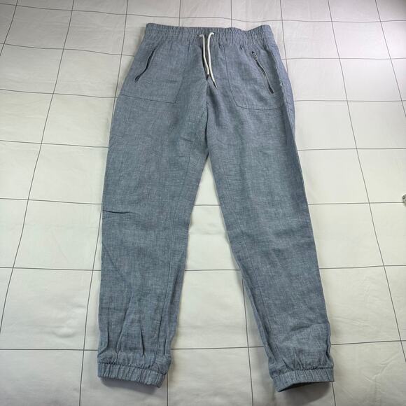 Athleta Pants Womens 2 Blue Cabo Linen Jogger Drawstring High Rise Breathable - Picture 2 of 12